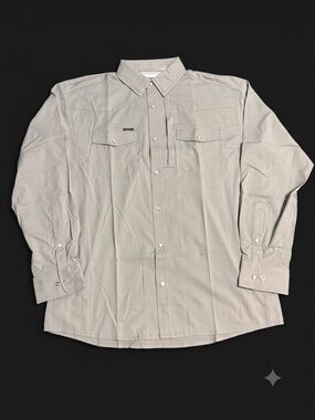 Poncho The San Saba Long Sleeve Shirt in Grey Men's Regular Fit